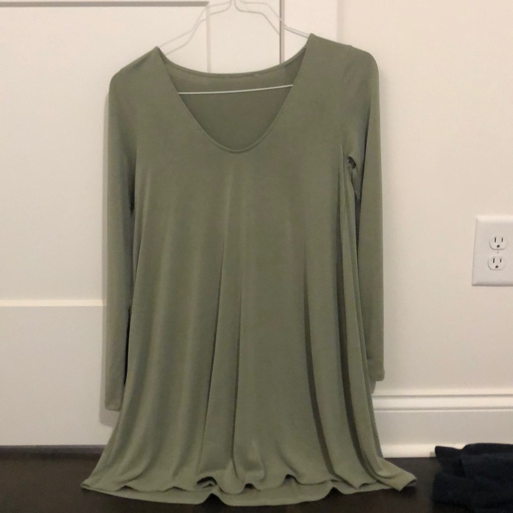 olive green t-shirt dress